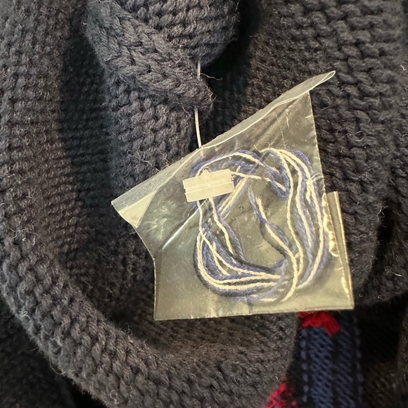 Quacker Factory Navy Blue Americana Anchor Crew Neck Sweater Size Medium - Picture 12 of 14